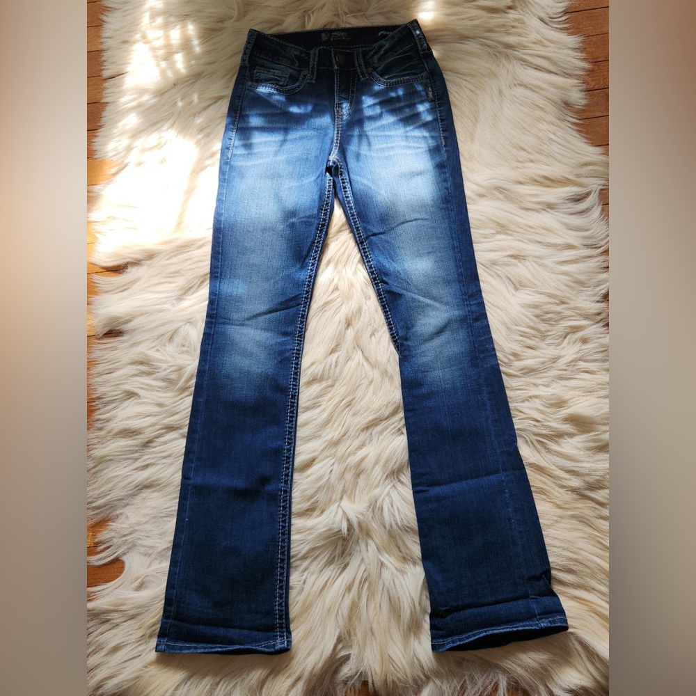 High Rise Dark Blue Boot Cut Jeans